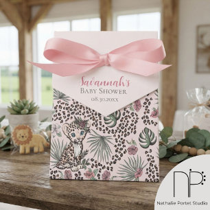 Favor-Dosebox Pink Leopard Dschungel-Safari Geschenkschachtel