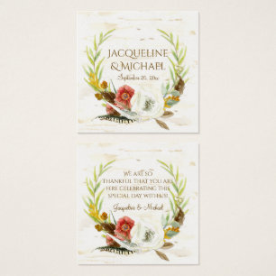 Favor Geschenke Tags Fall Oak Leaf Wreath Floral B