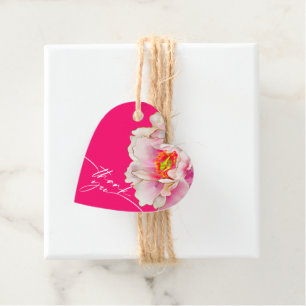 FAVOR TAG Bold Beautiful Scarlet Peony Geschenkanhänger