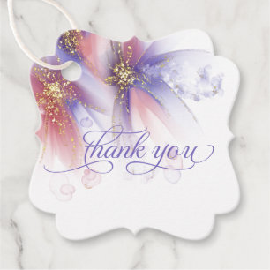 FAVOR TAG Rose Rosa Abstrakte Blüte Geschenkanhänger