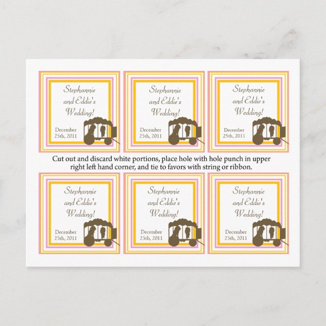 Favor Tags Carnival Postkarte (Vorderseite)