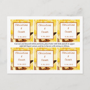 Favor Tags Mustard Yellow Poppy Blume Brown Orang Postkarte