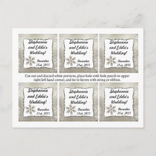 Favor Tags Silver Christmas Blur Feiertagspostkarte