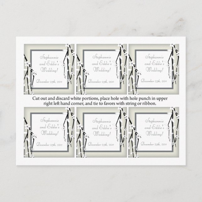 Favor Tags Winter Blossom Postkarte (Vorderseite)