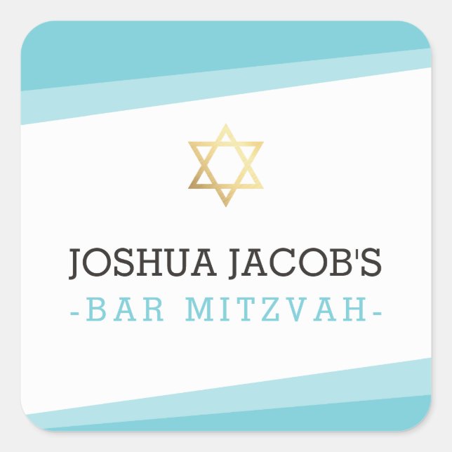 FAVOR UMSCHLAG AUFKLEBER Stern modern und türkisbl (Vorderseite)