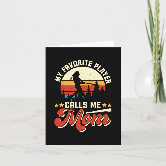 Favorit Baseball Player nennt mich Mama - Mütter D Karte (Vorderseite)