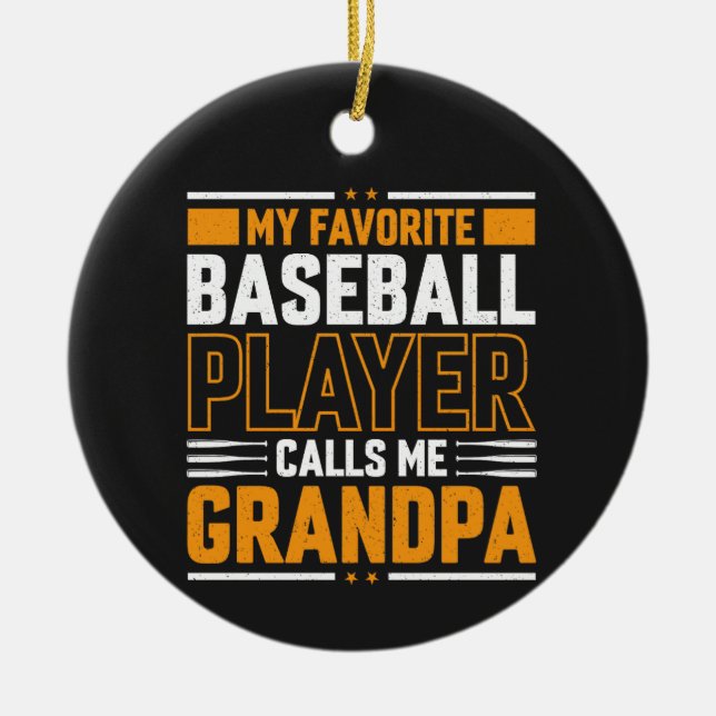 Favorit Baseball Spieler nennt mich Opa Keramik Ornament (Vorne)