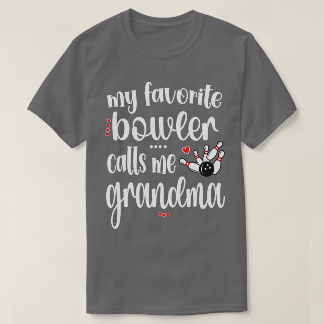 Favorite Bowler nennt mich Bowling Oma T-Shirt (Design vorne)