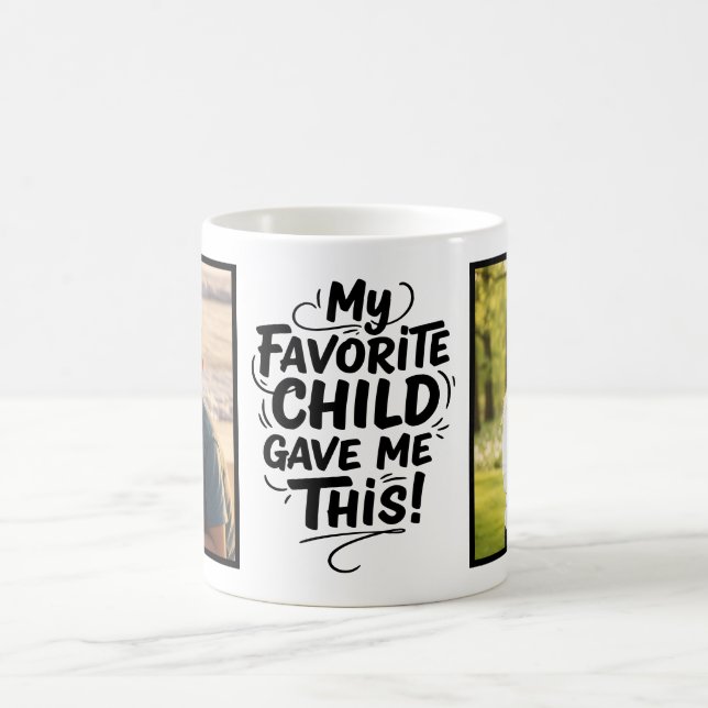 Favorite Child Gave Me This Two Photo Brush Script Kaffeetasse (Mittel)