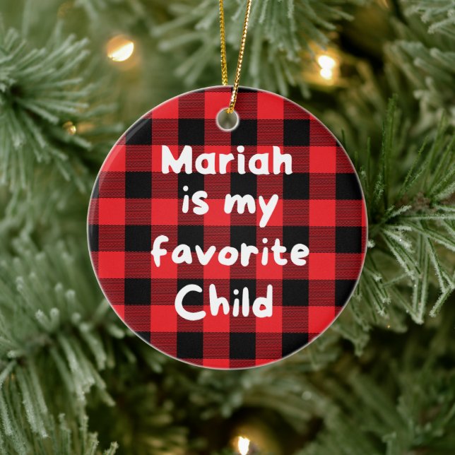 Favorite Child Name Keramik Ornament (Baum)