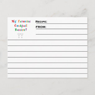 "Favorite Cocktail" Rezeptionskarten Postkarte