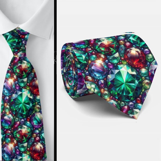 Favorite Colors Jewel Tone Gemstone Pattern Krawatte (Von Creator hochgeladen)