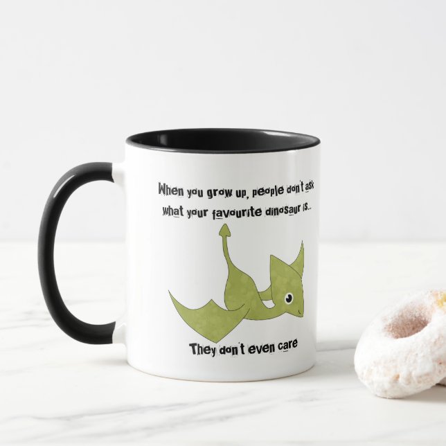 Favorite Dinosaur Pterodactyl Funny Zitat Tasse (Mit Donut)