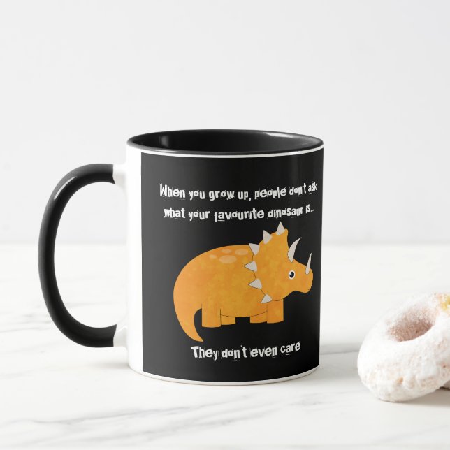 Favorite Dinosaur Triceratops Funny Zitat Tasse (Mit Donut)