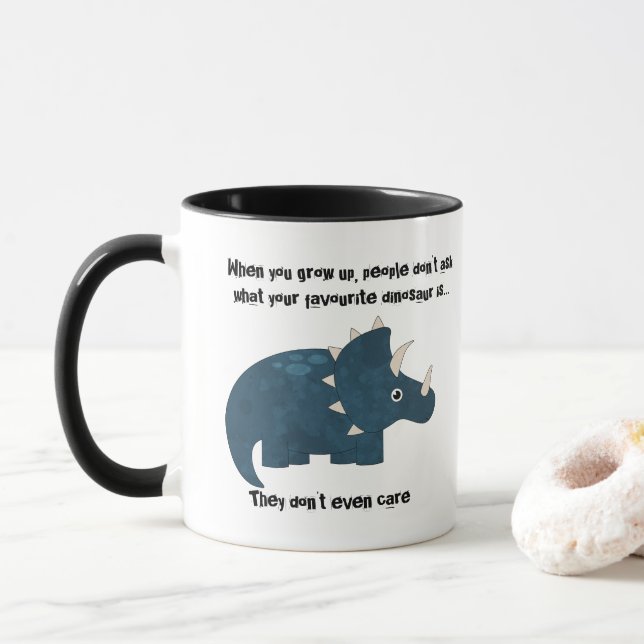Favorite Dinosaur Triceratops Funny Zitat Tasse (Mit Donut)