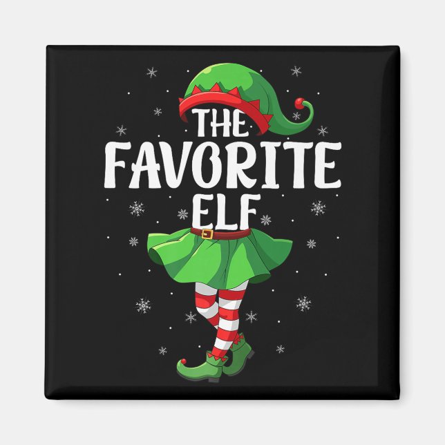 Favorite Elf Christmas Girls Women Elf Squad Xmas  Magnet (Vorne)