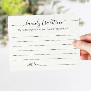 Favorite Family Tradition Card Baby Dusche Party