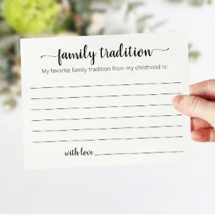 Favorite Family Tradition Card Baby Dusche Party