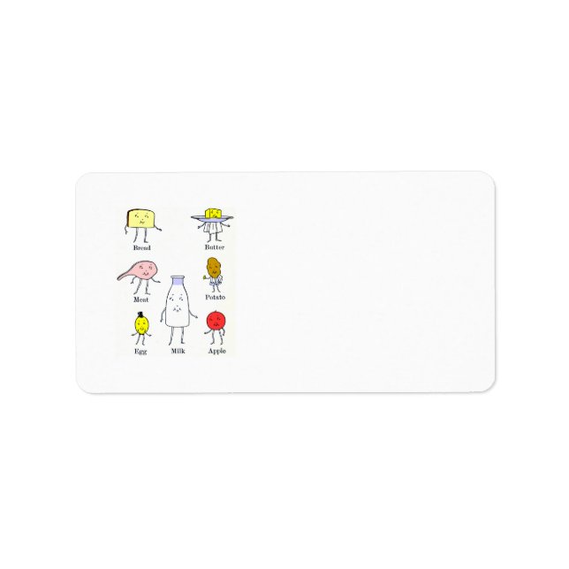 Favorite Foods Vintag Kitchart Adressaufkleber (Vorne)