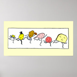 Favorite Foods Vintag Kitchart Poster