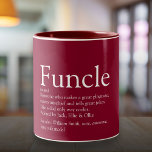Favorite Funcle Uncle Modern Definition Burgundy Zweifarbige Tasse<br><div class="desc">Personalisieren Sie Ihre speziellen,  bevorzugten Funktionen oder Onkel,  um ein lustiges,  einzigartiges Geschenk zu schaffen. Eine perfekte Art,  ihm zu zeigen,  wie phantastisch er jeden Tag ist. Entwickelt von Thisisnotme©</div>