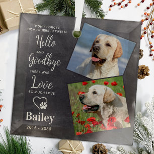 Favorite Hello Custom 2 Foto Dog Memorial Ornament Aus Glas