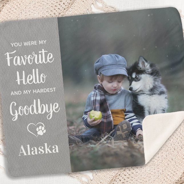 Favorite Hello Goodbye Hund Custom Pet Memorial Sherpadecke (Von Creator hochgeladen)