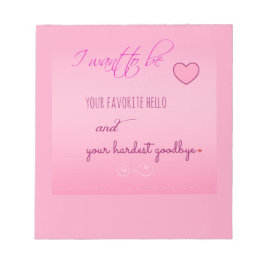 "Favorite Hello" Valentine Notepad Notizblock