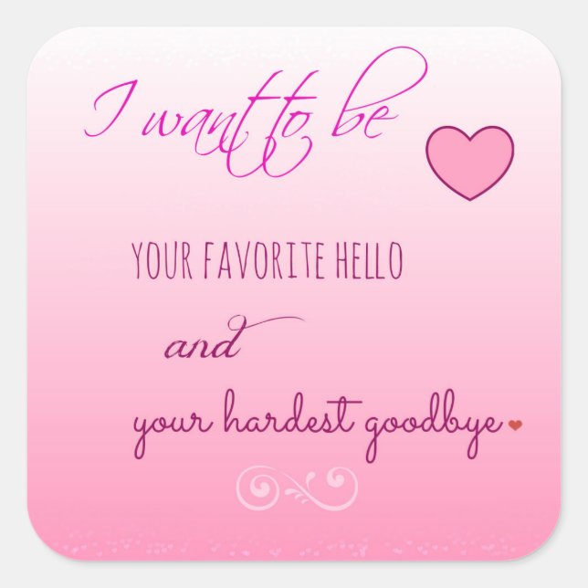 "Favorite Hello" Valentinstag Stickers (Vorderseite)
