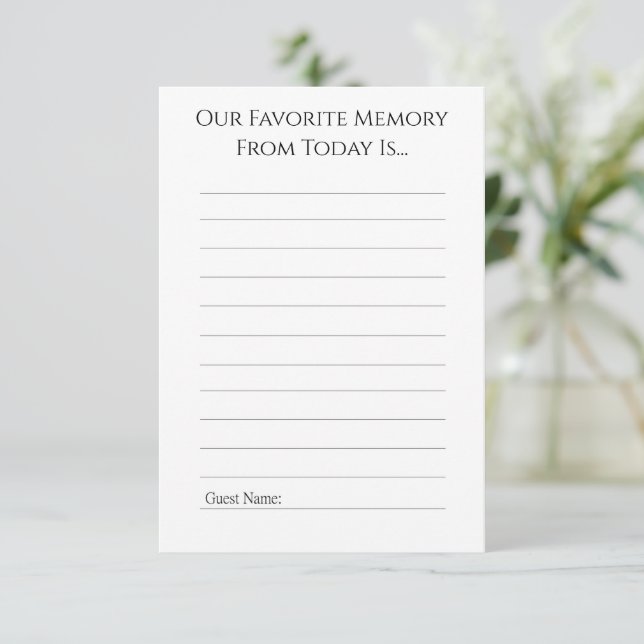 Favorite Memory From Today Advice Card Hinweiskarte (Stehend Vorderseite)