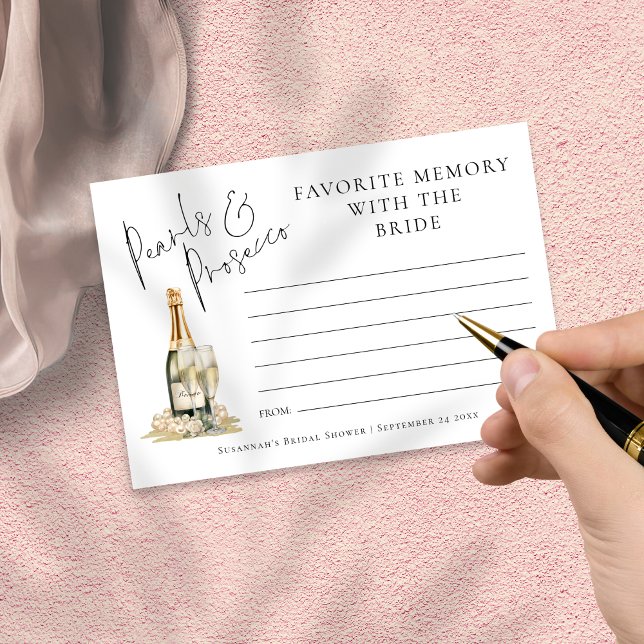 Favorite Memory Pearls Prosecco-Brautparty Karte (Von Creator hochgeladen)