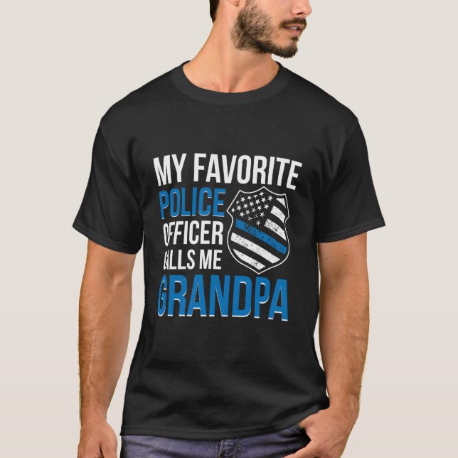 Favorite Police Officer Grandpa Proud Police Grand T-Shirt (Vorderseite)