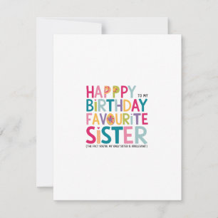 "Favorite Sister Birthday Card" Feiertagskarte