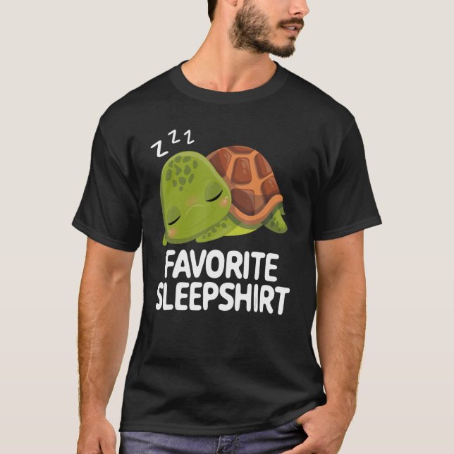 Favorite Sleep Lazy Turtle Sleep Pajama Nigh T-Shirt (Vorderseite)