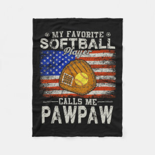 Favorite Softball Player nennt mich Pawpaw Softbal Fleecedecke
