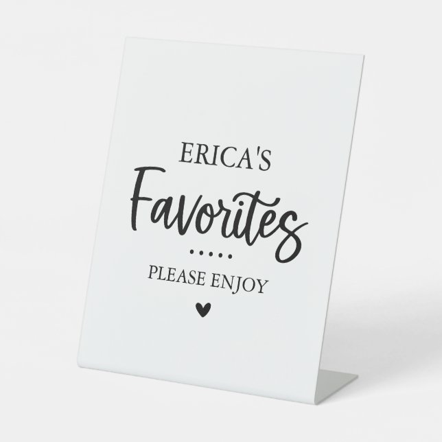 Favorite Sweets and Treats Favor Table Sign Sockelschild (Vorderseite)