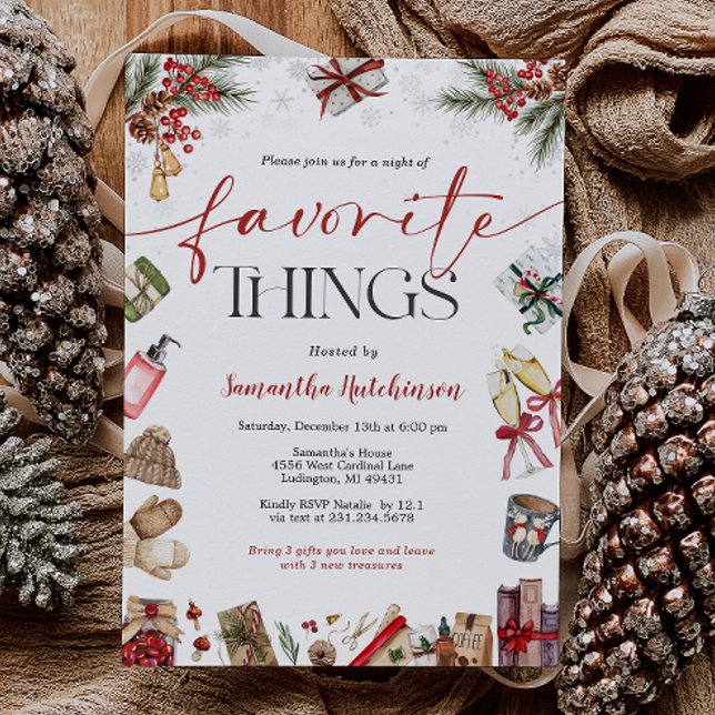 Favorite Things Gift Exchange Party Invite Einladung (Favorite Things Gift Exchange Party Invite
)