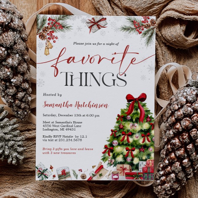 Favorite Things Gift Exchange Party Invite Einladung (Favorite Things Gift Exchange Party Invite
)