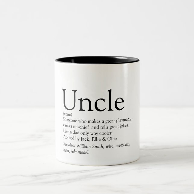 Favorite Uncle Modern Definition Zitat Zweifarbige Tasse (Mittel)