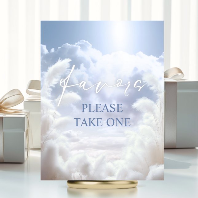 Favoriten auf Cloud Nine 9 Pampas-Brautparty Poster (Favors Sign On Cloud Nine 9 Pampas Bridal Shower | Please Take One (for guests))