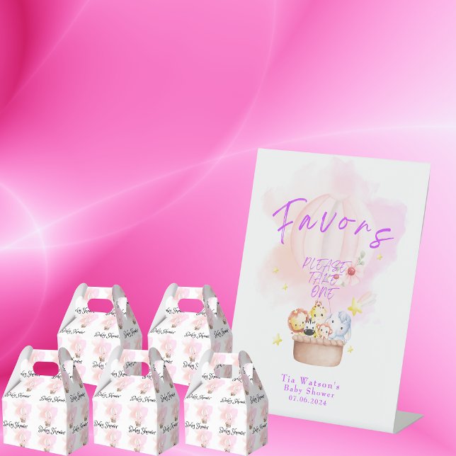 Favoriten Baby Animal Safari in Pink Hot Air Ballo Sockelschild (Von Creator hochgeladen)