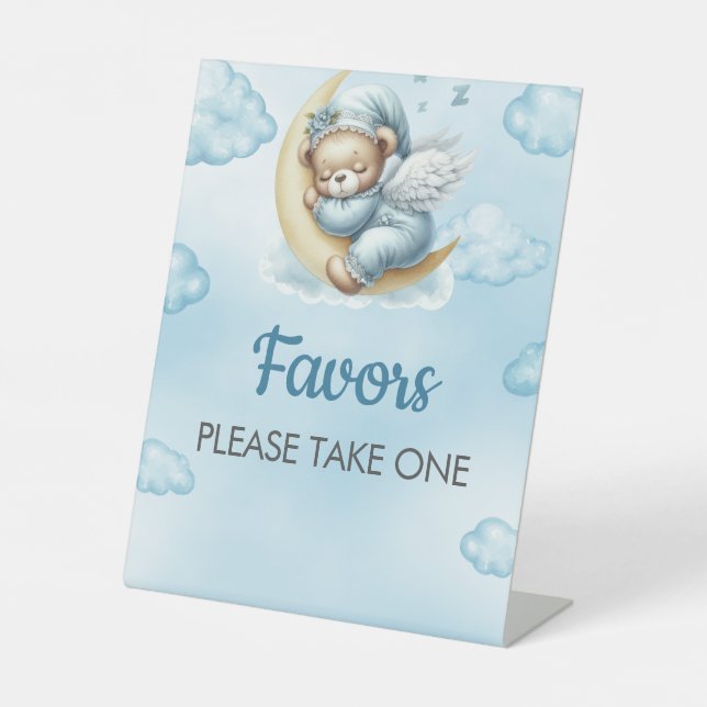Favoriten Baby Dusche Oh Baby Teddy Bär Sockelschild (Vorderseite)