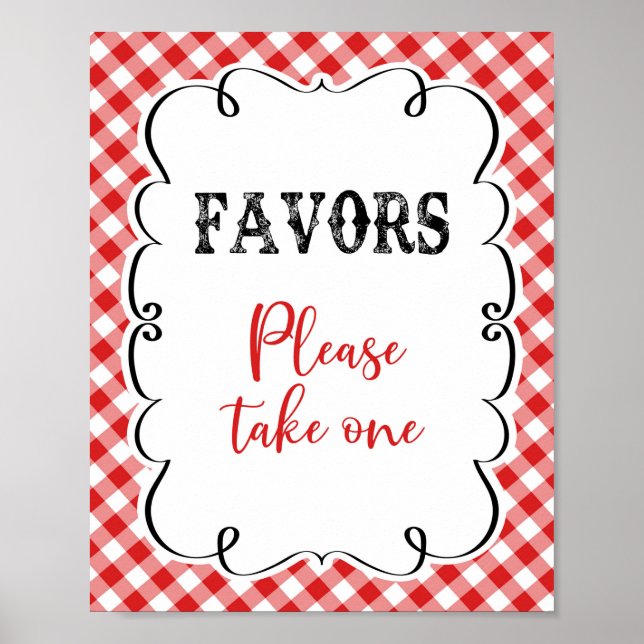 Favoriten Bitte nehmen Sie ein Red Gingham Picnic  Poster (Vorne)