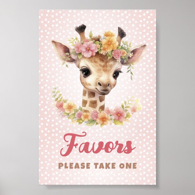 Favoriten Bitte nehmen Sie eine Giraffe-Girl-Dusch Poster (Vorne)