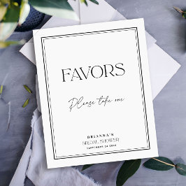 Favoriten Elegantes Schwarz-Weiß-Brautparty Poster