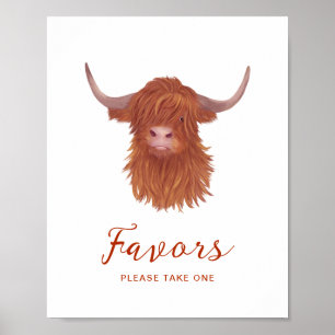 Favoriten für die Babydusche der Highland Cow Poster