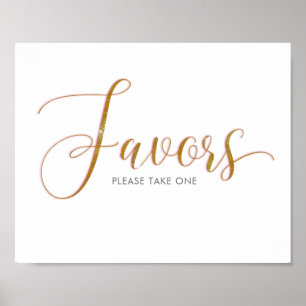 Favoriten Gold Glitter Schrift Text Poster