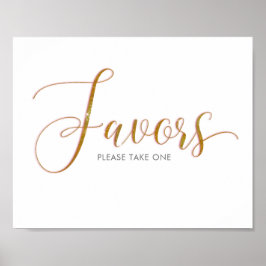 Favoriten Gold Glitzer Script Text Poster