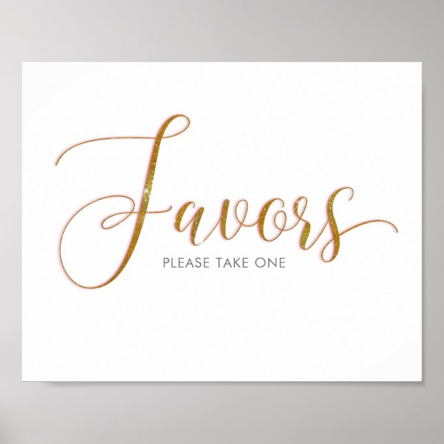 Favoriten Gold Glitzer Script Text Poster (Vorne)