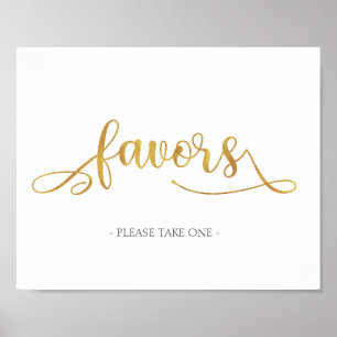 Favoriten Gold Trendy Wedding Sign Poster